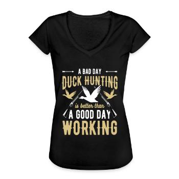 Entenjäger Entenjagd Jagdhunde Jagdausflug - Frauen Vintage T-Shirt - Schwarz - Vorne - Danielle (179cm)