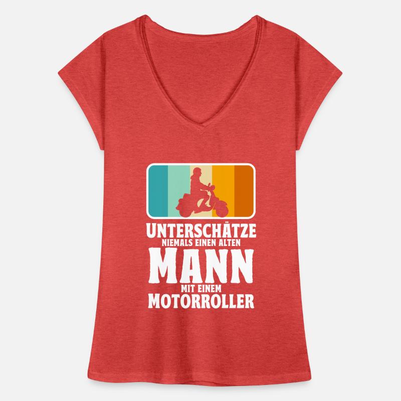 Rollerfahrer Geschenke Motorroller Scooter Frauen Vintage T-Shirt
