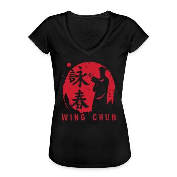 Wing Chun Kung Fu - Frauen Vintage T-Shirt - Schwarz - Vorne - Danielle (179cm)