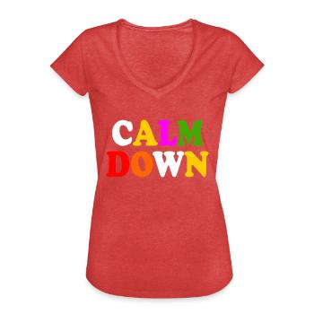 Calm down - Women's Vintage T-Shirt - heather red - Front - Danielle (179cm)