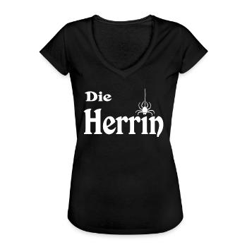 Die Herrin - Frauen Vintage T-Shirt - Schwarz - Vorne - Danielle (179cm)