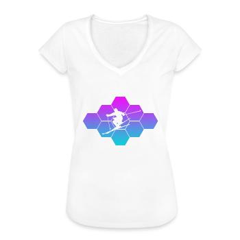 skiing - Frauen Vintage T-Shirt - Schwarz - Vorne - Danielle (179cm)