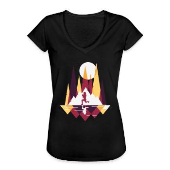 HIIT Fitness Frau - Frauen Vintage T-Shirt - Schwarz - Vorne - Danielle (179cm)