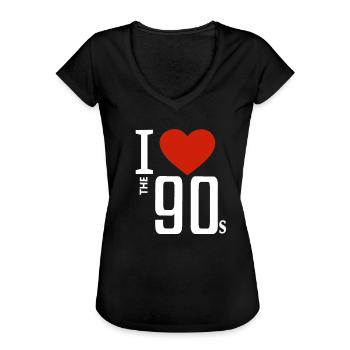 Jag älskar 90-talet 90-talet - Vintage-T-shirt dam - svart - Fram