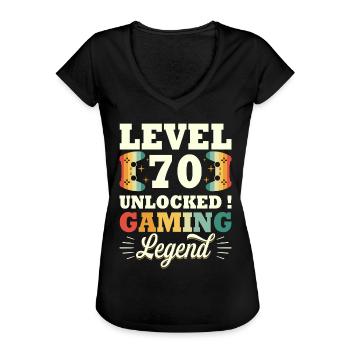 Level 70 Jubiläumsspieler 70 Jahre - Frauen Vintage T-Shirt - Schwarz - Vorne