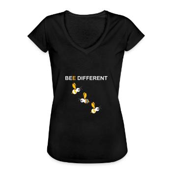 Bee different - Frauen Vintage T-Shirt - Schwarz - Vorne