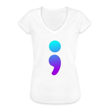 Semikolon Selbstmordbewusstsein Semi -Kolon -Selbs - Frauen Vintage T-Shirt - Schwarz - Vorne