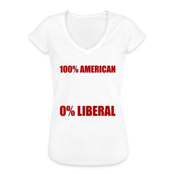 100% American 0% Liberal USA Flagge 0% Liberaler - Frauen Vintage T-Shirt - Schwarz - Vorne - Danielle (179cm)