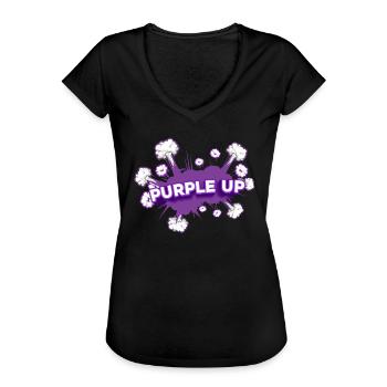 Lila up explosion Military Kids Month lila lila up - Frauen Vintage T-Shirt - Schwarz - Vorne - Danielle (179cm)