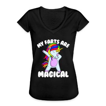Meine Fürze sind ein magisches, peinliches Einhorn - Frauen Vintage T-Shirt - Schwarz - Vorne