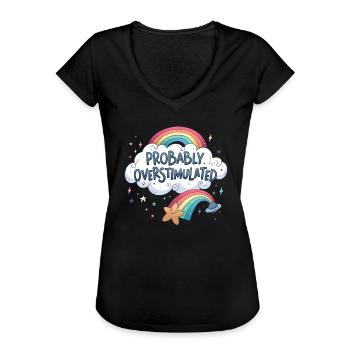 Probably overstimulated. Rainbow Uberstim - Women's Vintage T-Shirt - black - Front - Danielle (179cm)