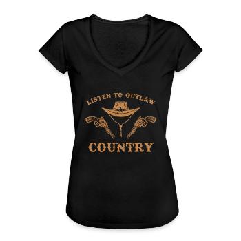 Country Revolver - Women's Vintage T-Shirt - black - Front - Danielle (179cm)