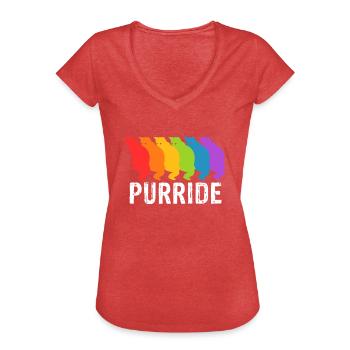 Gay Pride - Vintage-T-skjorte for kvinner - rød-meleret - Foran - Danielle (179cm)