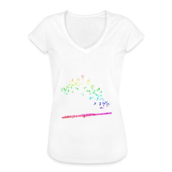 Flute Classical Music - Women's Vintage T-Shirt - black - Front - Danielle (179cm)