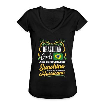 Brasilien Frau - Frauen Vintage T-Shirt - Schwarz - Vorne