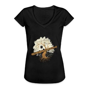 Flöte Blockflöte Querflöte - Frauen Vintage T-Shirt - Schwarz - Vorne