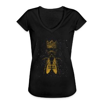 Abeille Reine Abeille - T-shirt vintage Femme - noir - Devant - Danielle (179cm)