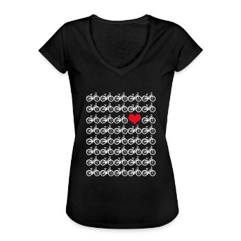 Fahrrad Rennrad - Frauen Vintage T-Shirt - Schwarz - Vorne