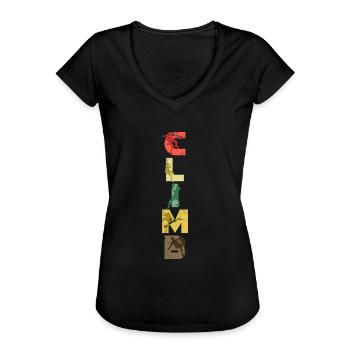 Klettern Kletterer Berg - Frauen Vintage T-Shirt - Schwarz - Vorne - Danielle (179cm)