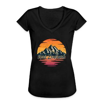 New Zealand New Zealanders - Women's Vintage T-Shirt - black - Front