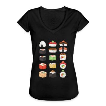Sushi Japaner Ramen - Frauen Vintage T-Shirt - Schwarz - Vorne