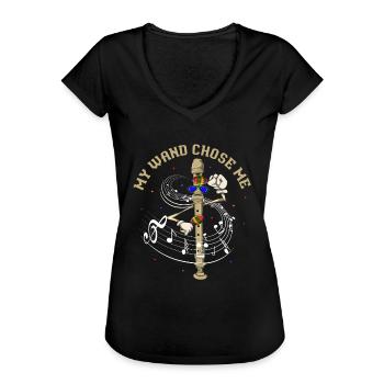 Flöte Musikinstrument - Frauen Vintage T-Shirt - Schwarz - Vorne