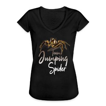 Springende spin Springende spinnen Spinnen - Vrouwen Vintage T-shirt - zwart - Voor