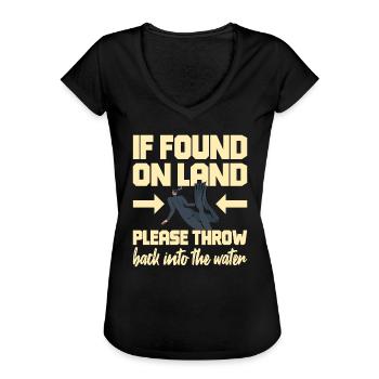 Lustiger Taucher Tauchen Schnorcheln - Frauen Vintage T-Shirt - Schwarz - Vorne
