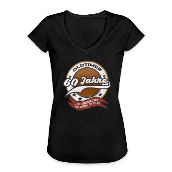 60th birthday gift - Women's Vintage T-Shirt - black - Front - Danielle (179cm)