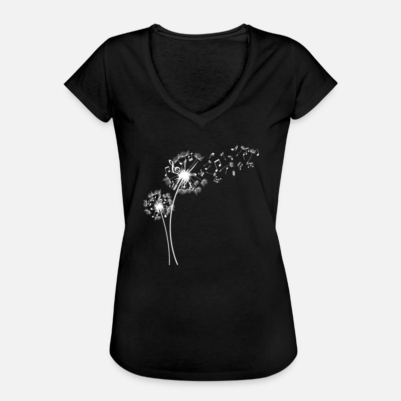 pusteblume with musical notes - Women's Vintage T-Shirt - black