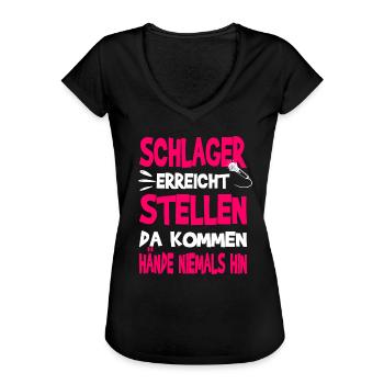 Schlager erreicht Stellen Schlagermusik - Frauen Vintage T-Shirt - Schwarz - Vorne