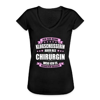 Ich Bin Keine Klugscheisserin Chirurgin Ärztin - Frauen Vintage T-Shirt - Schwarz - Vorne - Danielle (179cm)