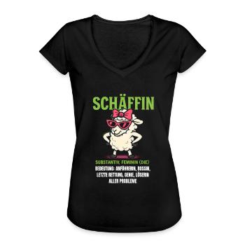 Schaf Spruch Schäffin Lustig Geschenkidee Schafe - Frauen Vintage T-Shirt - Schwarz - Vorne