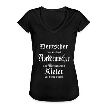 Norddeutscher Kieler - Frauen Vintage T-Shirt - Schwarz - Vorne - Danielle (179cm)