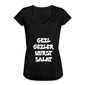 Geil geiler Wurstsalat - Frauen Vintage T-Shirt - Schwarz - Vorne