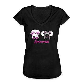 Breast Cancer Awareness - Women's Vintage T-Shirt - black - Front - Danielle (179cm)