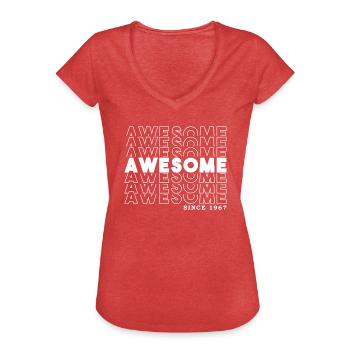 Awesome Since 1967 Mann Frau Geburtstag Retro - Frauen Vintage T-Shirt - Rot meliert - Vorne - Danielle (179cm)