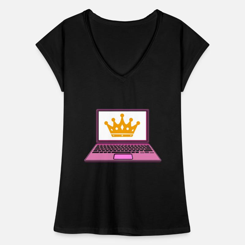 Computer Krone Königin Programmiererin Frauen Vintage T-Shirt