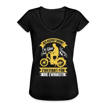 moped mofa scooter - Frauen Vintage T-Shirt - Schwarz - Vorne