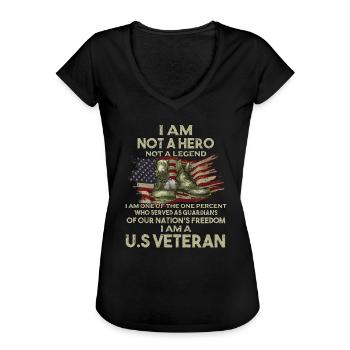 Vietnam Veteran - Women's Vintage T-Shirt - black - Front - Danielle (179cm)