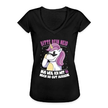 Bitte Kein Neid Weil Ich Mit 56 So Gut Aussehe - Frauen Vintage T-Shirt - Schwarz - Vorne