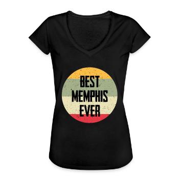Best Memphis Ever - Frauen Vintage T-Shirt - Schwarz - Vorne - Danielle (179cm)