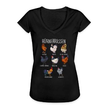 Hühnerrassen Landwirt Hühnerarten Hühnerzüchter Hü - Frauen Vintage T-Shirt - Schwarz - Vorne