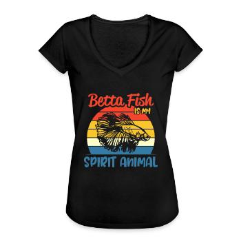 Betta Fish Is My Spirit Animal Siamesischer Kampff - Frauen Vintage T-Shirt - Schwarz - Vorne - Danielle (179cm)