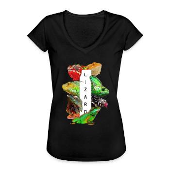 Reptilienhalter Eidechsenbesitzer - Frauen Vintage T-Shirt - Schwarz - Vorne - Danielle (179cm)