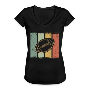 American Football - Frauen Vintage T-Shirt - Schwarz - Vorne - Danielle (179cm)