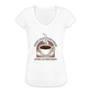 Café expresso - T-shirt vintage Femme - noir - Devant - Danielle (179cm)