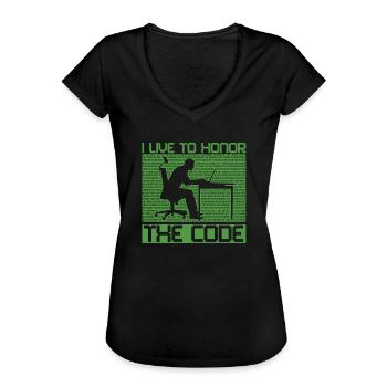 Programmer Coder Software Developer - Women's Vintage T-Shirt - black - Front - Danielle (179cm)