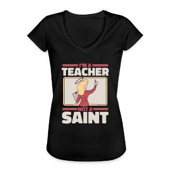 Religionslehrer Religionsunterricht - Frauen Vintage T-Shirt - Schwarz - Vorne
