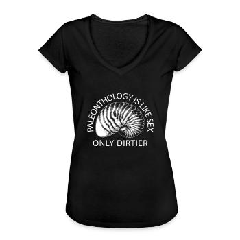 Dinosaur Adult dinosaur - Women's Vintage T-Shirt - black - Front - Danielle (179cm)